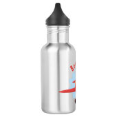 Niedlicher Vogel mit rotem Flugzeug Cartoon Abbild Edelstahlflasche (Links)