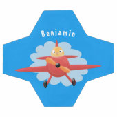 Niedlicher Vogel mit rotem Flugzeug Cartoon Abbild Fußball (Flach)