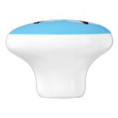 Niedlicher Vogel mit rotem Flugzeug Cartoon Abbild Keramikknauf (Seitenansicht)