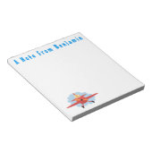 Niedlicher Vogel mit rotem Flugzeug Cartoon Abbild Notizblock (angewinkelt)