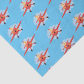 Niedlicher Vogel mit rotem Flugzeug Cartoon Abbild Seidenpapier (Ausschnitt)