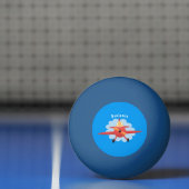 Niedlicher Vogel mit rotem Flugzeug Cartoon Abbild Tischtennisball (Netto)