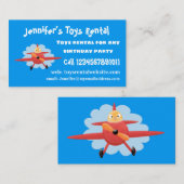 Niedlicher Vogel mit rotem Flugzeug Cartoon Abbild Visitenkarte (Vorne/Hinten)