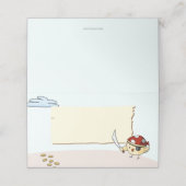 Niedlicher Vogel mit Schwert zum Geburtstag-Pirate Platzkarte (Außenseite Aufgefaltet)