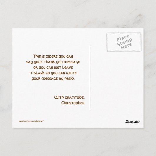 Niedlicher Vogel und Löwe danke Postkarte (Rückseite)