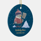 Niedlicher Vogel Weihnachtstierschnee Winter Urlau Keramik Ornament (Rechts)