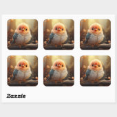 Niedlicher Vogelaufkleber Quadratischer Aufkleber (Blatt)