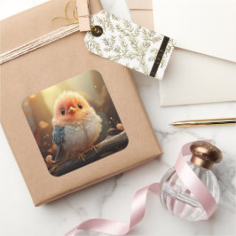 Niedlicher Vogelaufkleber Quadratischer Aufkleber