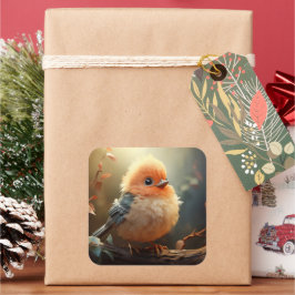 Niedlicher Vogelaufkleber Quadratischer Aufkleber