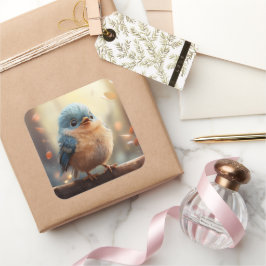 Niedlicher Vogelaufkleber Quadratischer Aufkleber