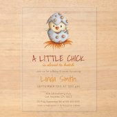 Niedlicher Vogelkick auf dem Weg zur Kinderdusche Acryleinladungen (Vorderseite)