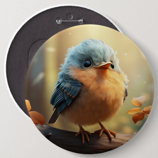 Niedlicher Vogelknopf Button (Vorne & Hinten)
