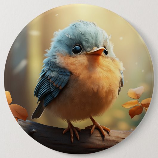 Niedlicher Vogelknopf Button (Vorderseite)