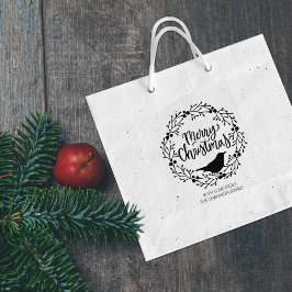 Niedlicher Vogelreath frohe Weihnachten, Familie g Gummistempel