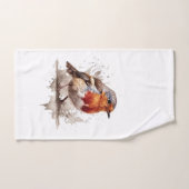Niedlicher Vogelrobin in Aquarellfarben Badhandtuch Set (Handtuch)