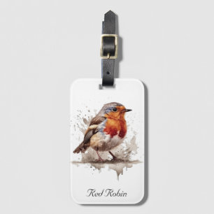 Niedlicher Vogelrobin in Aquarellfarben Gepäckanhänger