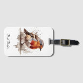 Niedlicher Vogelrobin in Aquarellfarben Gepäckanhänger (Vorderseite (Horizontal))