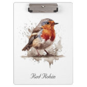 Niedlicher Vogelrobin in Aquarellfarben Klemmbrett (Vorderseite)