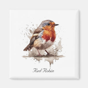 Niedlicher Vogelrobin in Aquarellfarben Magnet