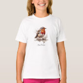 Niedlicher Vogelrobin in Aquarellfarben T-Shirt (Vorderseite)