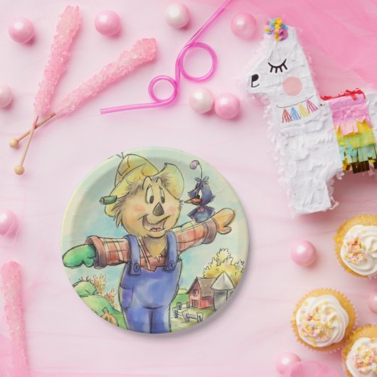 Niedlicher Vogelscheuchepapier-Teller Pappteller (Party)