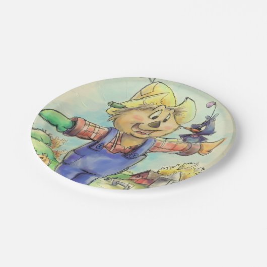 Niedlicher Vogelscheuchepapier-Teller Pappteller (Schrägansicht)