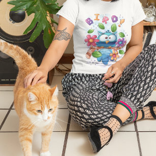 Niedlicher Vogelvogel mit Blume T-Shirt