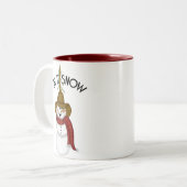Niedlicher Volkskunst-CowboySnowman Zweifarbige Tasse (Vorderseite Links)