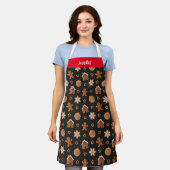 Niedlicher Vorname Gingerbread Illustrationsmuster Schürze (Getragen)