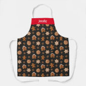 Niedlicher Vorname Gingerbread Illustrationsmuster Schürze (Vorderseite)