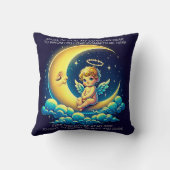 Niedlicher Wächter Angel Cherub und Moon Expressio Kissen (Rückseite)