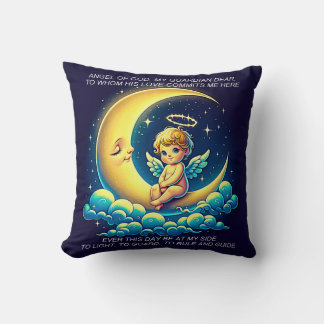Niedlicher Wächter Angel Cherub und Moon Expressio Kissen