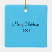 Niedlicher Wächter Angel White Dog Weihnachten seh Keramikornament (Rückseite)