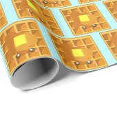 Niedlicher Waffel mit Butter und Sirup Geschenkpapier (Rolleneckpunkt)