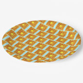 Niedlicher Waffel mit Butter und Sirup Pappteller (Schrägansicht)