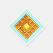 Niedlicher Waffel mit Butter und Sirup Serviette (Ecke)