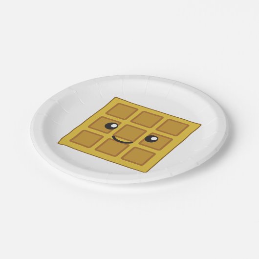Niedlicher Waffel Pappteller (Schrägansicht)