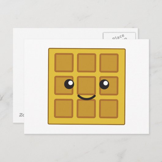Niedlicher Waffel Postkarte (Vorne/Hinten)