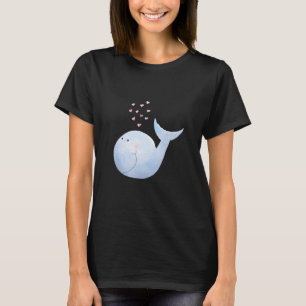 Niedlicher Wal bläst Herz Adorable Ocean-Themed De T-Shirt