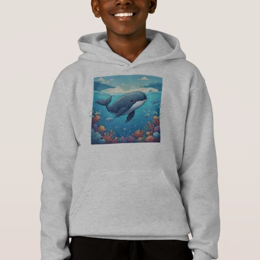 Niedlicher Wal Hoodie (Vorderseite)
