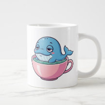 Niedlicher Wal in einer Teetasse