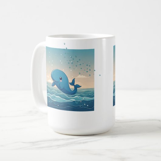 Niedlicher Wal Kaffeetasse (Vorderseite Links)
