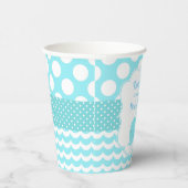 Niedlicher Wal mit Baby Blue Boy Baby Dusche Pappbecher (Rechts)