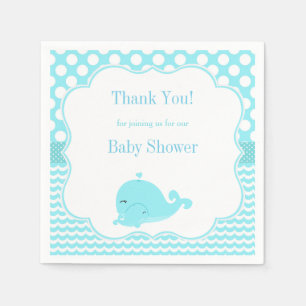 Niedlicher Wal mit Baby Blue Boy Baby Duschpapier Serviette