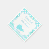 Niedlicher Wal mit Baby Blue Boy Baby Duschpapier Serviette (Ecke)