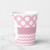 Niedlicher Wal mit Baby Pink Girl Babydusche Pappbecher (Links)