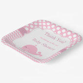 Niedlicher Wal mit Baby Pink Girl Babyduschpapier Pappteller (Gewinkelt)