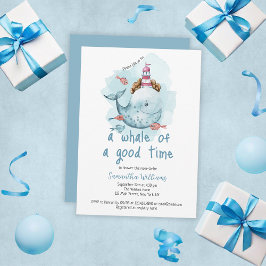 Niedlicher Wal mit Kinderdusche Einladung