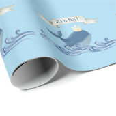 Niedlicher Wal mit kronenpolitischem Thema Geschenkpapier (Rolleneckpunkt)