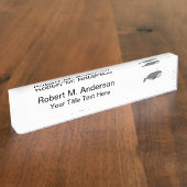 Niedlicher Wal mit kundenspezifischem Text Namensplakette (Seite)